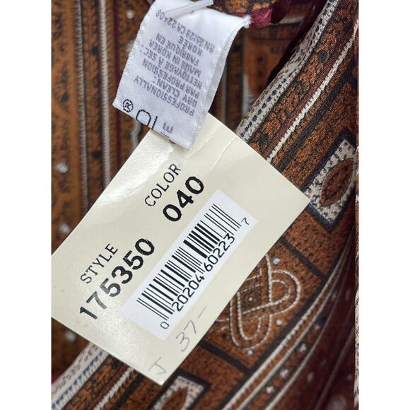 Vintage NWT Echo Silk Scarf Long Rectangular Brown - Picture 10 of 10